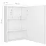 Armadietto Bagno con Specchio e LED Bianco Lucido 50x13x70 cm