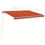 Tenda Automatica con Sensore Vento LED 3x2,5 m Arancio Marrone