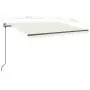 Tenda da Sole Retrattile Manuale con LED 4x3,5 m Crema