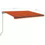 Tenda da Sole Retrattile Manuale LED 4x3,5 m Arancio Marrone