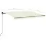 Tenda da Sole Retrattile Manuale con LED 4,5x3,5 m Crema