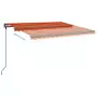 Tenda da Sole Retrattile Manuale LED 4,5x3,5 m Arancio Marrone