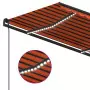 Tenda da Sole Retrattile Manuale LED 4,5x3,5 m Arancio Marrone