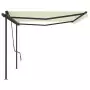 Tenda da Sole Retrattile Manuale con Pali 5x3,5 m Crema