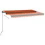 Tenda da Sole Retrattile Manuale LED 400x350 cm Arancio Marrone