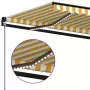 Tenda da Sole Retrattile Manuale LED 400x350 cm Gialla Bianca