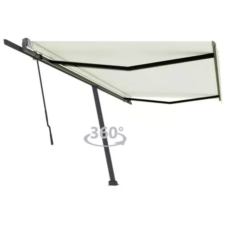 Tenda da Sole Retrattile Manuale Autoportante 500x350 cm Crema