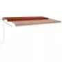 Tenda da Sole Retrattile Manuale LED 500x350 cm Arancio Marrone