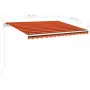 Tenda da Sole con LED Sensore Vento 3,5x2,5 m Arancio Marrone