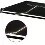 Tenda da Sole Retrattile Manuale con LED 500x350 cm Antracite