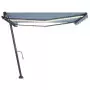 Tenda da Sole Retrattile Manuale con LED 400x350 cm Blu Bianca