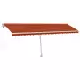 Tenda Automatica Sensore Vento e LED 600x350 cm Arancio Marrone