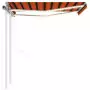 Tenda da Sole con LED Sensore Vento 3,5x2,5 m Arancio Marrone