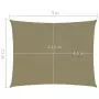 Parasole a Vela Oxford Rettangolare 3,5x5 m Beige