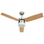 Ventilatore Soffitto Luce e Telecomando 108cm Marrone Chiaro