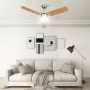 Ventilatore Soffitto Luce e Telecomando 108cm Marrone Chiaro