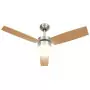 Ventilatore Soffitto Luce e Telecomando 108cm Marrone Chiaro