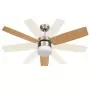 Ventilatore Soffitto Luce e Telecomando 108cm Marrone Chiaro