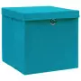 Contenitori con Coperchio 10 pz 28x28x28 cm Blu Baby