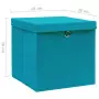 Contenitori con Coperchio 10 pz 28x28x28 cm Blu Baby