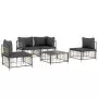 Set Divani da Giardino 5 pz con Cuscini Antracite in Polyrattan