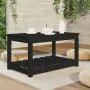 Tavolo da Giardino Nero 82,5x50,5x45 cm Legno Massello Pino