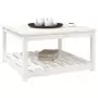 Tavolo da Giardino Bianco 82,5x82,5x45cm Legno Massello di Pino