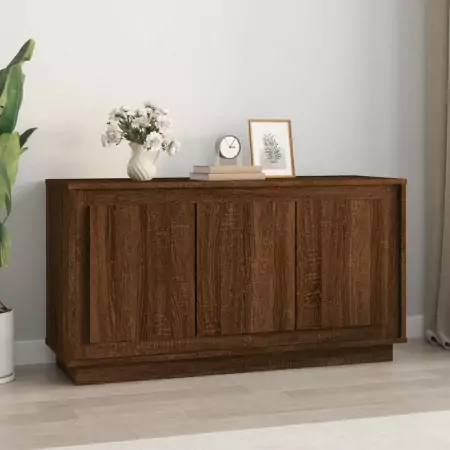 Credenza Rovere Marrone 102x35x55 cm in Legno Multistrato