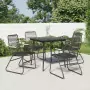 Set da Pranzo da Giardino 5 pz Nero in Rattan PVC