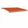 Tenda Automatica Sensore Vento e LED 450x350 cm Arancio Marrone