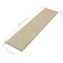 Cuscino per Panca da Giardino Beige 200x50x3 cm