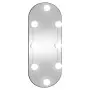 Specchio da Parete con Luci LED 25x60 cm Vetro Ovale