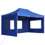 Gazebo Professionale Pieghevole Pareti Alluminio 4,5x3m Blu