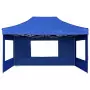 Gazebo Professionale Pieghevole Pareti Alluminio 4,5x3m Blu