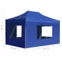 Gazebo Professionale Pieghevole Pareti Alluminio 4,5x3m Blu