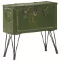 Baule Portaoggetti Stile Militare 68x24x66 cm Ferro