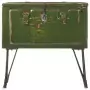 Baule Portaoggetti Stile Militare 68x24x66 cm Ferro