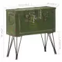 Baule Portaoggetti Stile Militare 68x24x66 cm Ferro