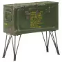 Baule Portaoggetti Stile Militare 68x24x66 cm Ferro