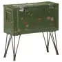 Baule Portaoggetti Stile Militare 68x24x66 cm Ferro