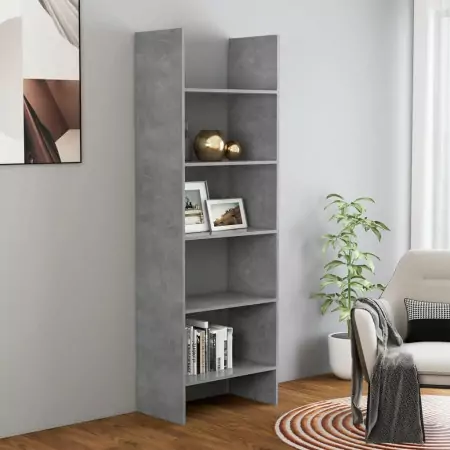 Libreria Grigio Cemento 60x35x180 cm in Truciolato