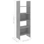 Libreria Grigio Cemento 60x35x180 cm in Truciolato