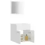 Set Mobili da Bagno 2 pz Bianco Lucido in Truciolato