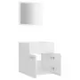 Set Mobili da Bagno 2 pz Bianco Lucido in Truciolato