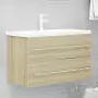 Set Mobili da Bagno 2 pz Rovere Sonoma in Truciolato