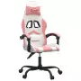 Sedia da Gaming Girevole Bianco e Rosa in Similpelle