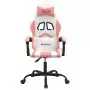 Sedia da Gaming Girevole Bianco e Rosa in Similpelle