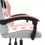 Sedia da Gaming Girevole Bianco e Rosa in Similpelle