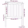 Testiera per Letto Bianca 81x6x101 cm in Legno Massello di Pino