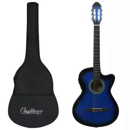 Set Chitarra Western 12 pz con Equalizzatore e 6 Corde Blu